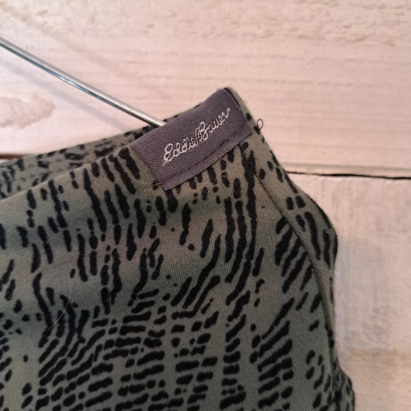 Eddie Bauer Women's Mini Skirt Size Medium Pull-on Stretch Faux Wrap Flare Green - Picture 5 of 8